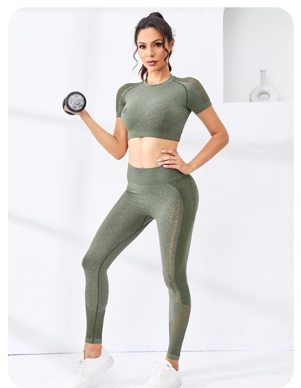 CONJUNTO MUJER DEPORTIVO MANGA CORTA GYM - 1
