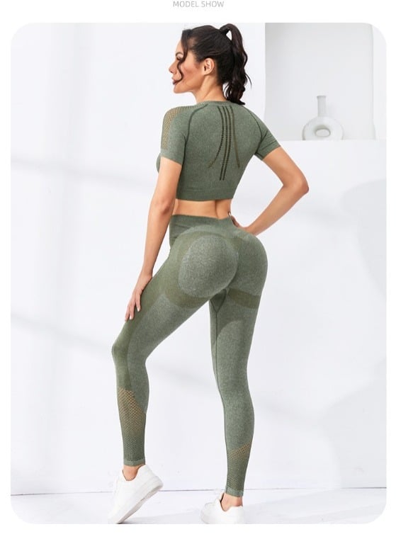 CONJUNTO MUJER DEPORTIVO MANGA CORTA GYM - 2