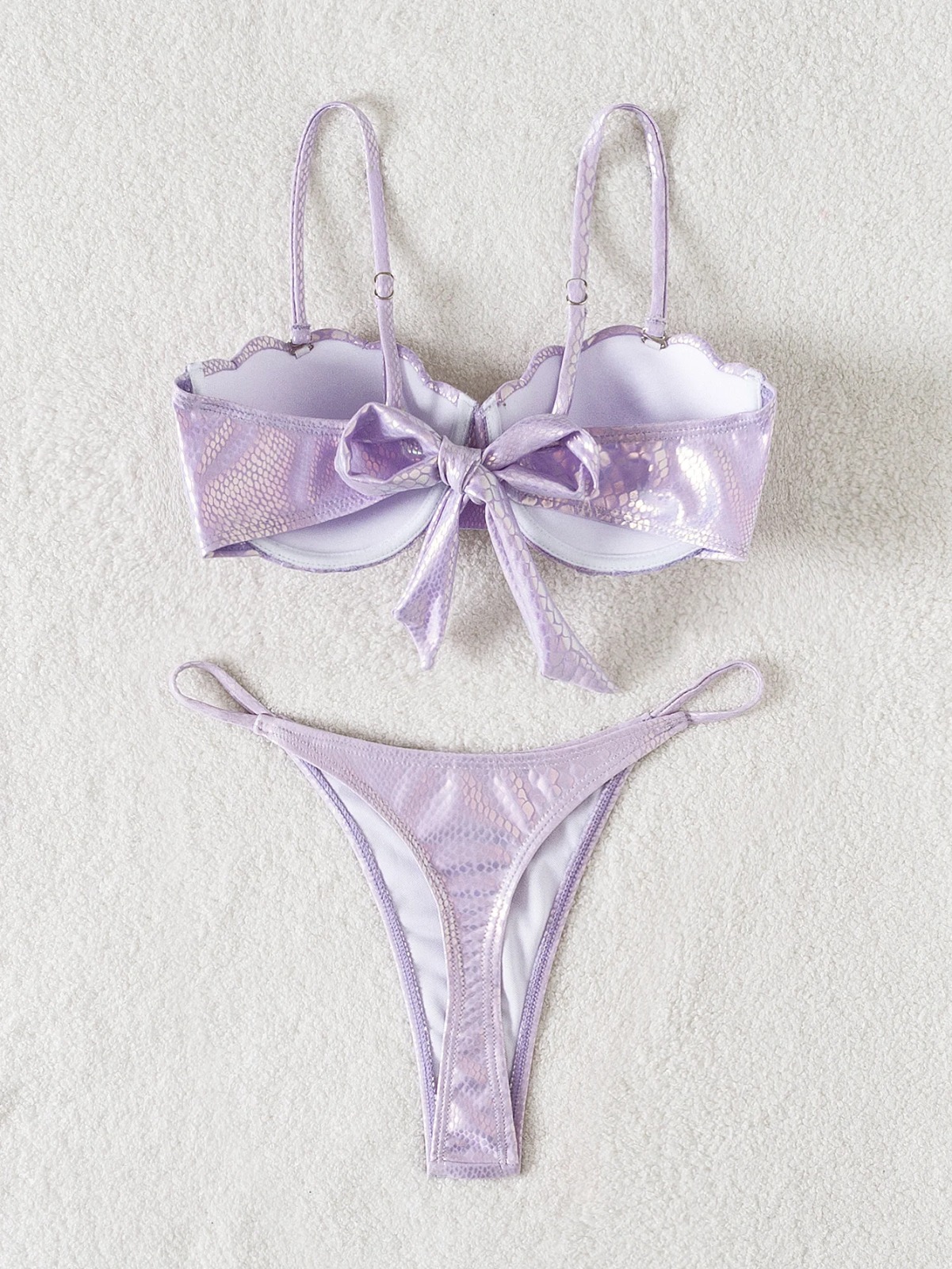 BIKINI PUSH UP MUJER DISEÑO CONCHA BRILLANTE - 3
