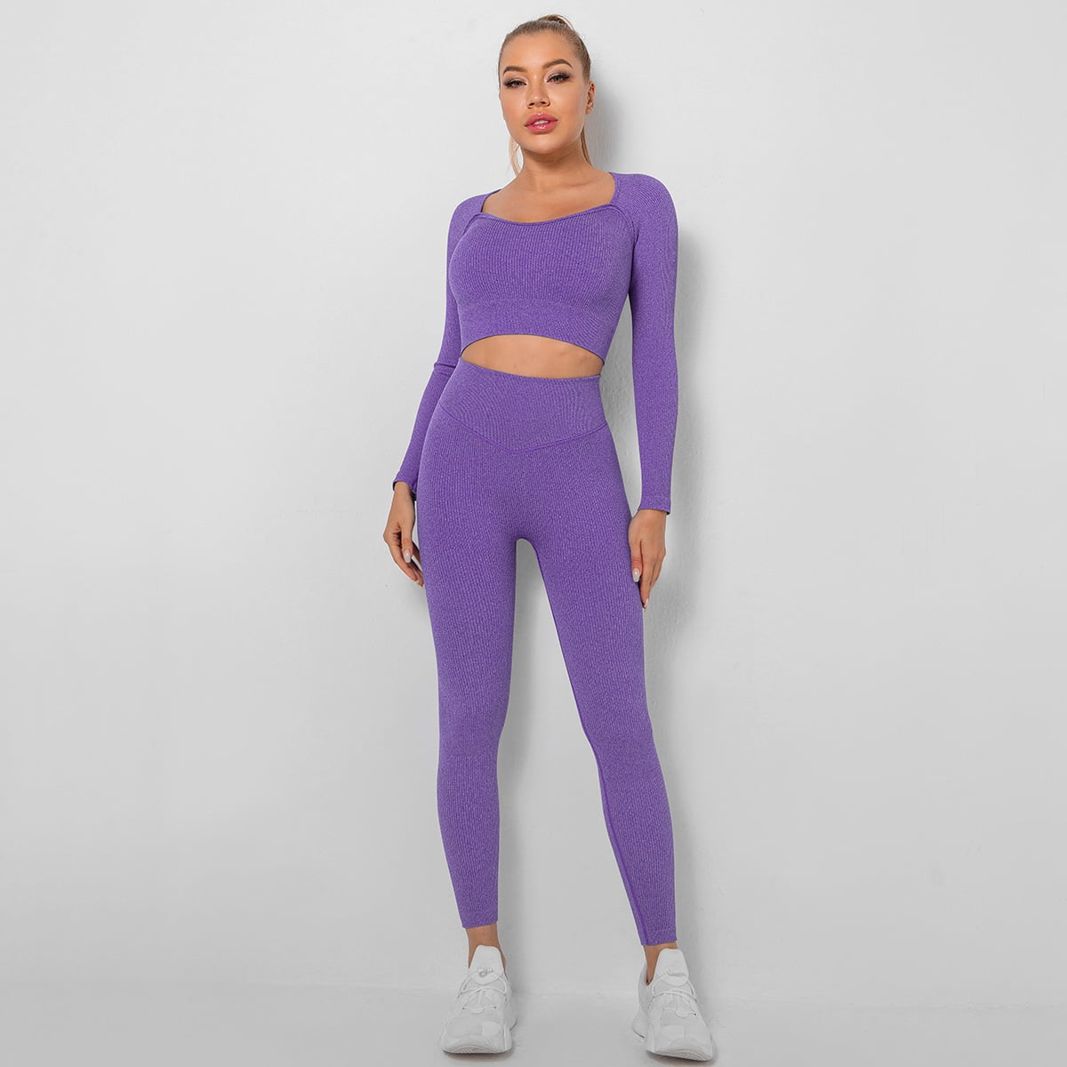 CONJUNTO MUJER DEPORTIVO MANGA LARGA RIB - 1