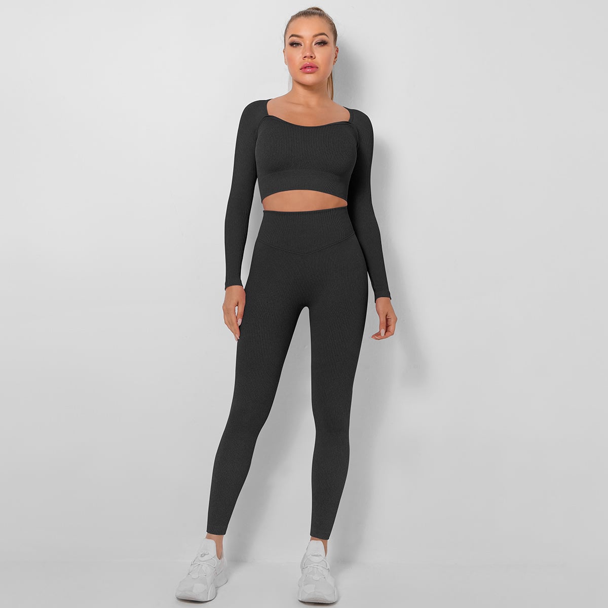 CONJUNTO MUJER DEPORTIVO MANGA LARGA RIB - 1