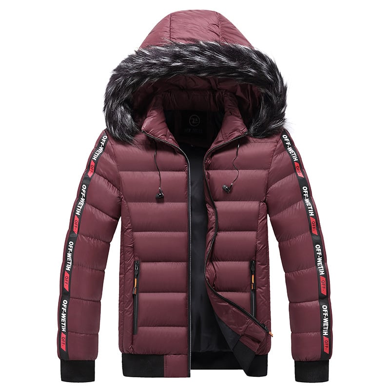 CASACA ACOLCHADA PARA HOMBRE SLIM CON CAPUCHA DESMONTABLE - 1
