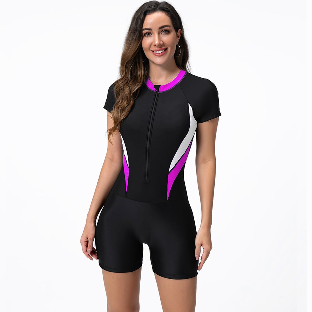 TRAJE BAÑO MUJER MCO03 MANGA CORTA NATACION - 2