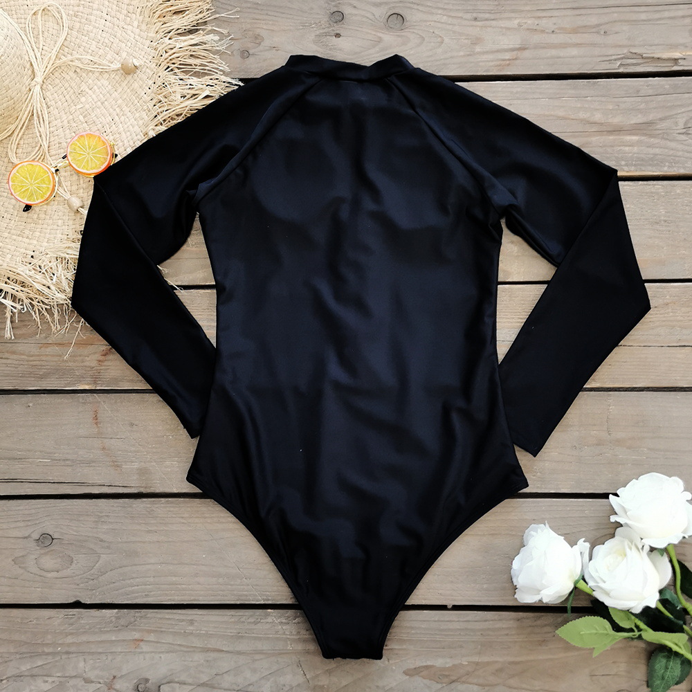 TRAJE BAÑO MUJER NEGRO MLA006 MANGA LARGA DEEP BLACK - 3