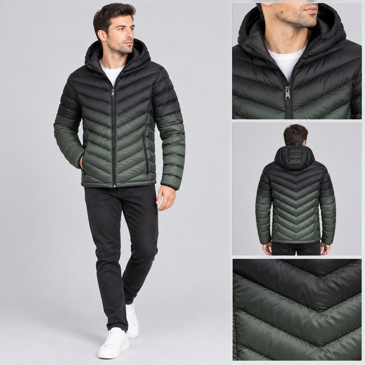 CASACA IMPERMEABLE PARA HOMBRE SLIMFIT BICOLOR - 1