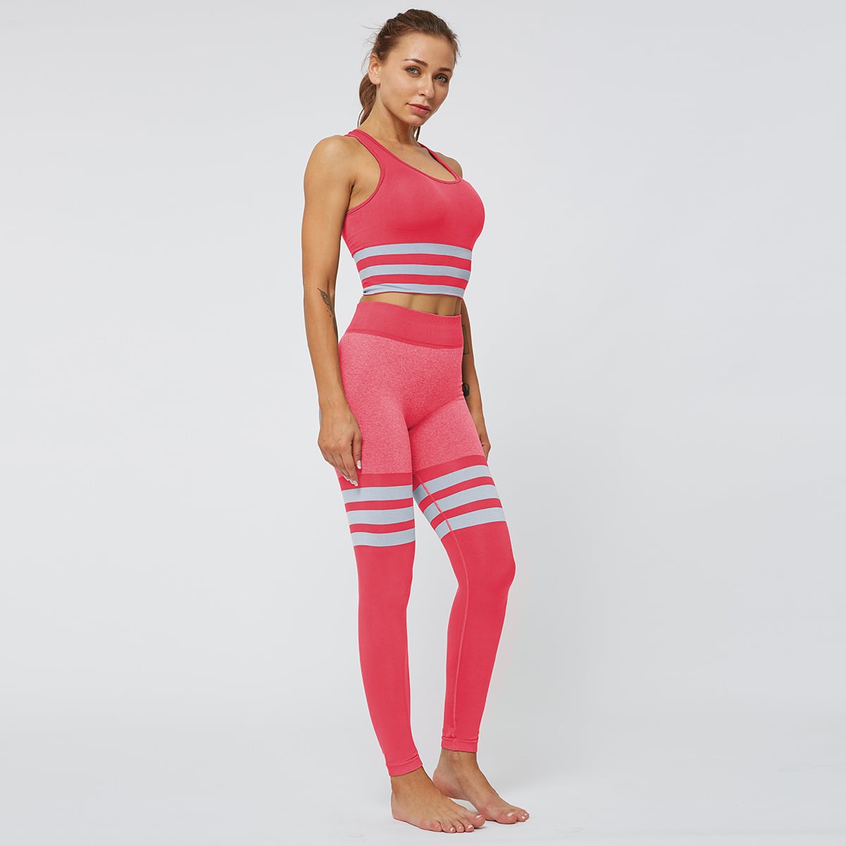 CONJUNTO DEPORTIVO PINK ROSE MUJER ENTRENAMIENTO SIN COSTURA - 4