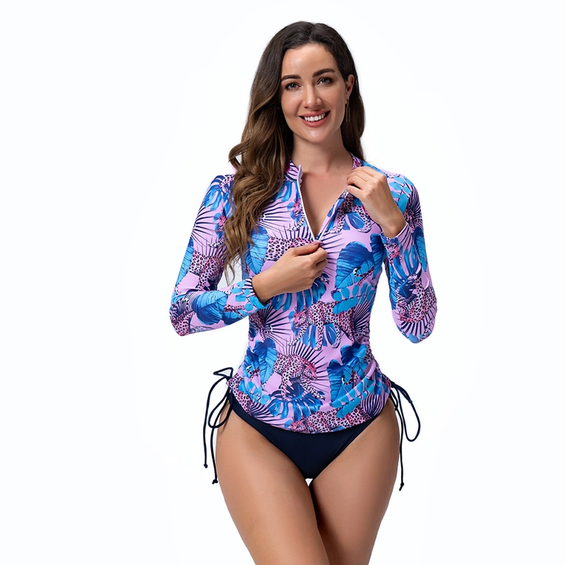 TRAJE DE BAÑO MANGA LARGA CON TRUZA MUJER - 1