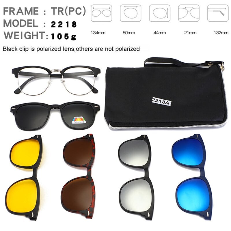 LENTES IMANTADOS 6 EN 1 MARCO REDONDO HD VISION - 1