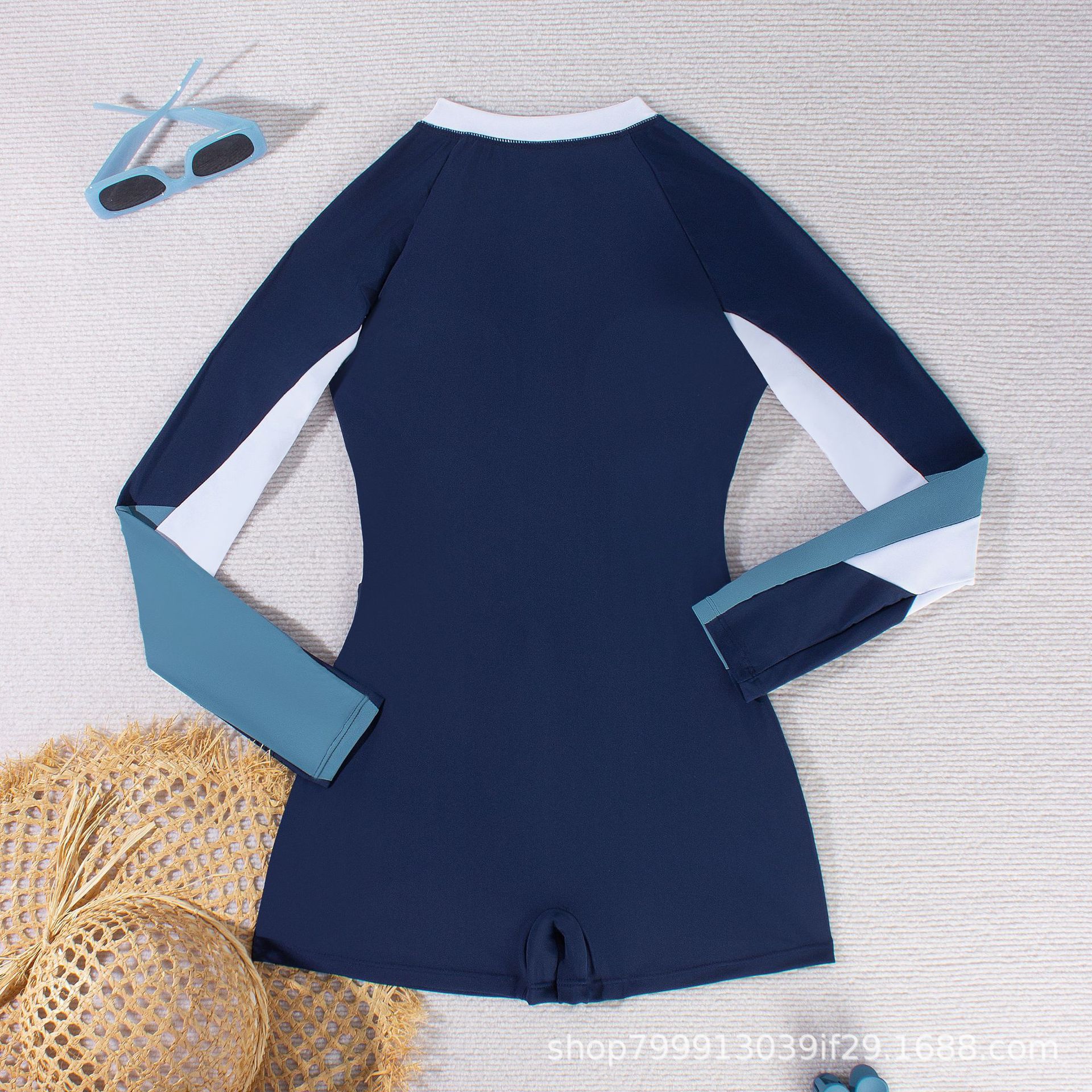 TRAJE MANGA LARGA PARA NATACION MUJER CORTE SHORT - 3