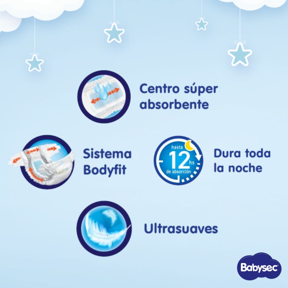 PACK 03 PAÑAL BABYSEC SUPER PREMIUM TALLA M 58 UN - 2