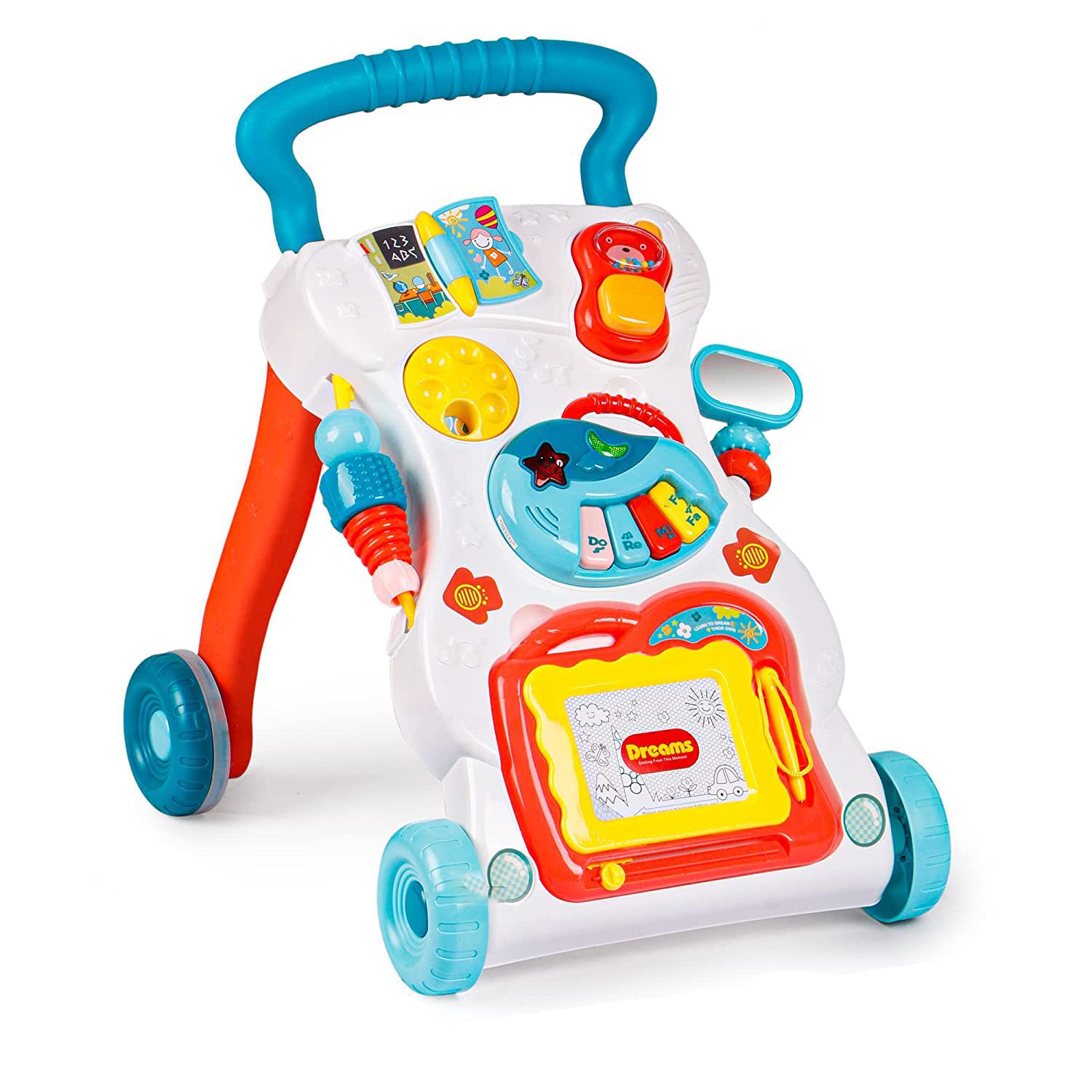 ANDADOR PARA BEBE CON PIZARRON MAGICO COLOR VERDE - 1