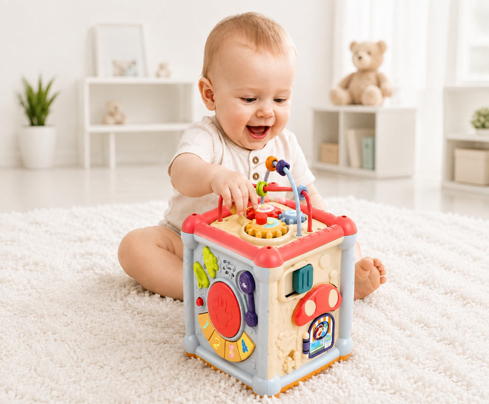 CUBO MUSICAL  INTERACTIVO 6 EN 1  ROSADO - 1
