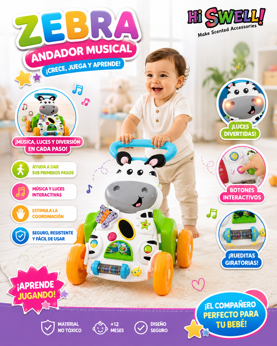 CAMINADOR MUSICAL CEBRA 2 EN 1 - 1