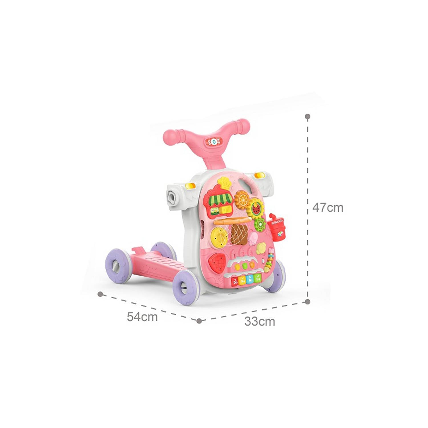 ANDADOR CAMINADOR MULTIFUNCIONAL 5 EN 1 ROSA PARA BEBE - 3