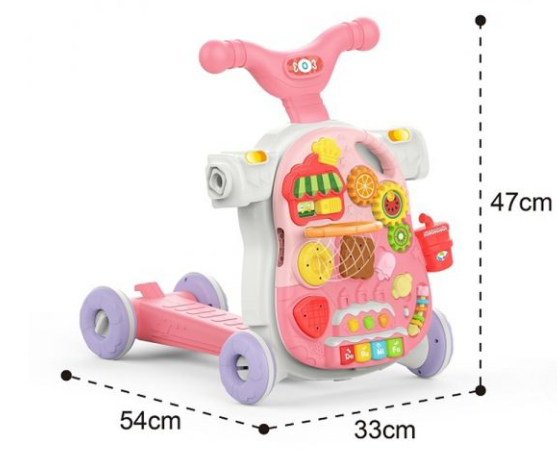 ANDADOR MULTIFUNCIÓNAL PARA BEBÉS 4 EN 1 ROSA - 4