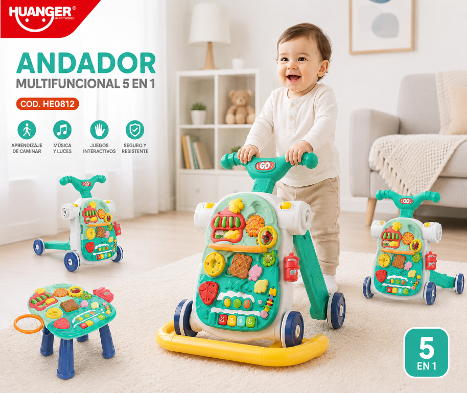 ANDADOR MULTIFUNCIONAL 5 EN 1 CELESTE - 1