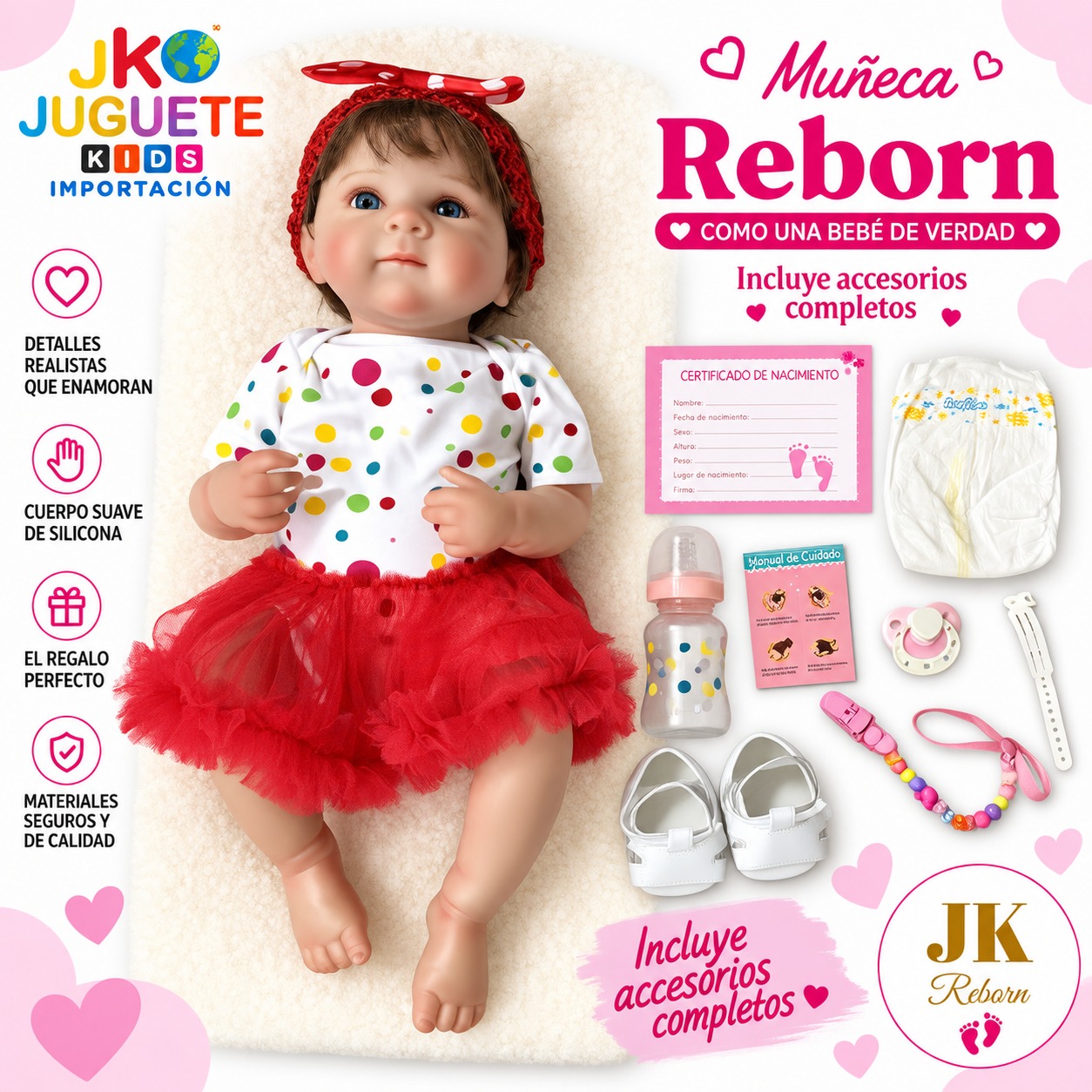 MUÑECA REBORN REALISTA CON ACCESORIOS - 1