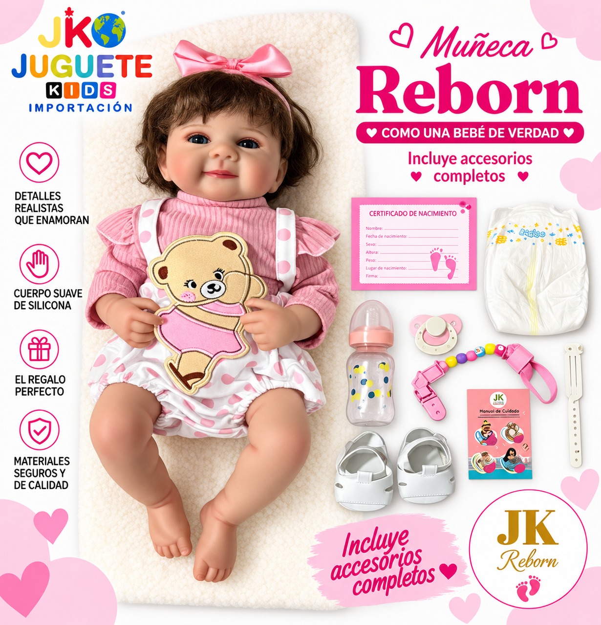 MUÑECA REBORN REALISTA CON ACCESORIOS - 1