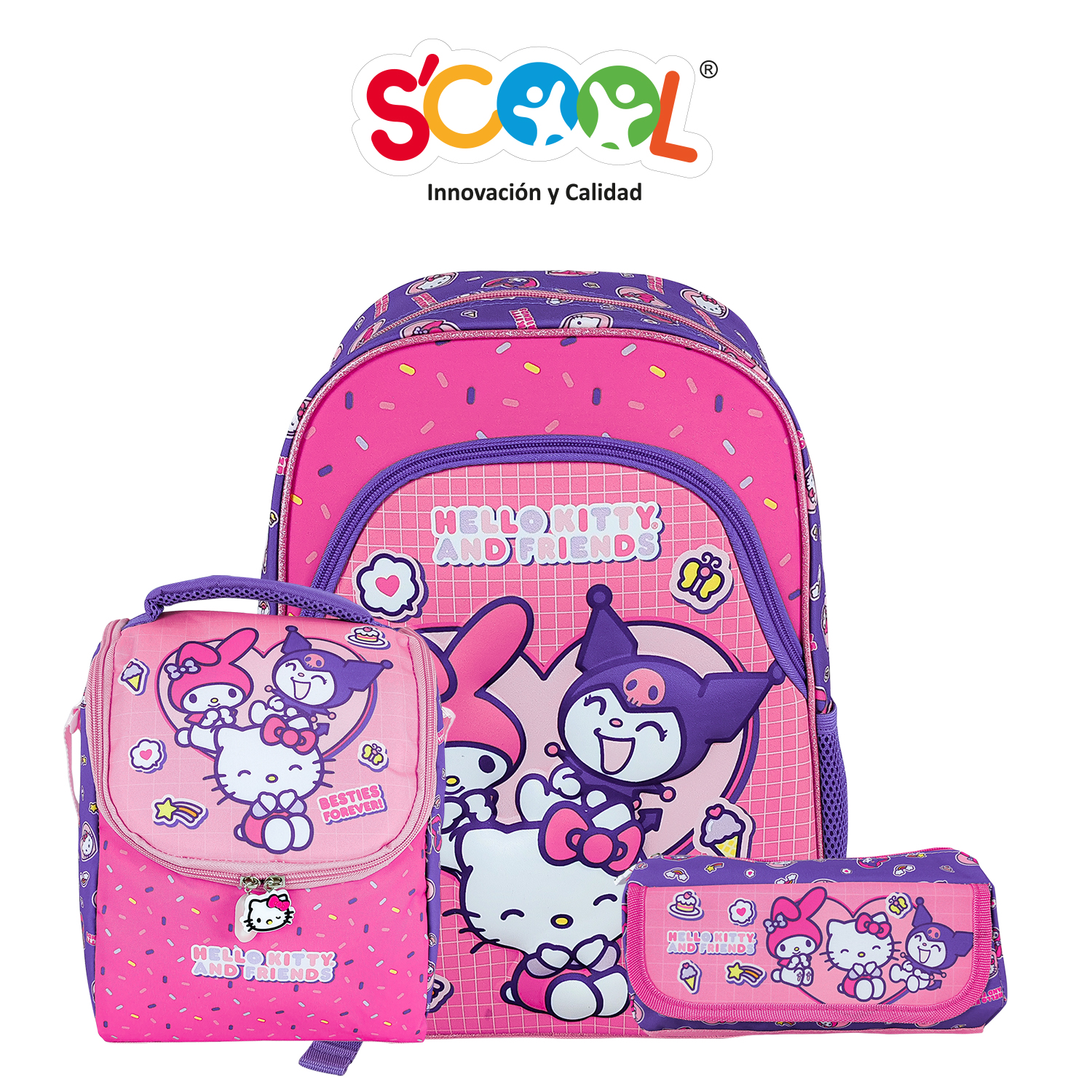 SET ESCOLAR HELLO KITTY Y SUS AMIGOS EN TAMAÑO OFICIO - 1