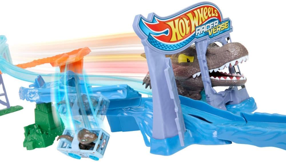 HOT WHEELS RACERVERSE JURASSIC WORLD CRASH Y SPLASH - 1