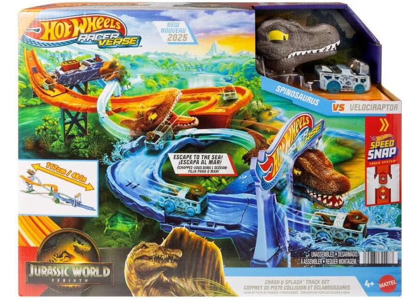 HOT WHEELS RACERVERSE JURASSIC WORLD CRASH Y SPLASH - 3