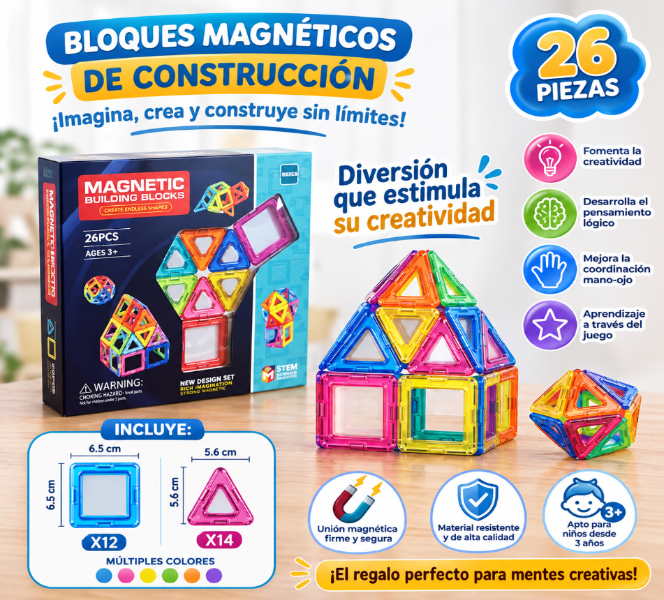 Bloques Magneticos – Set de 26 Piezas - 1