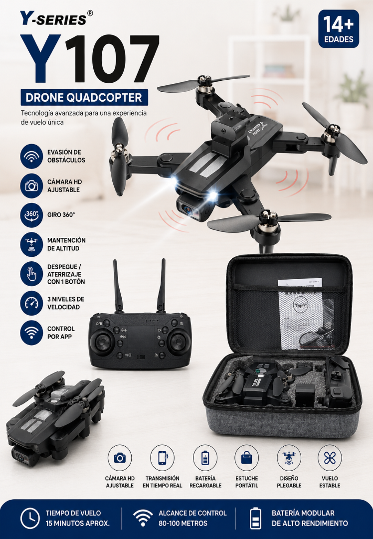 Drone Y107 con Cámara HD Plegable y Fácil de Usar - 1