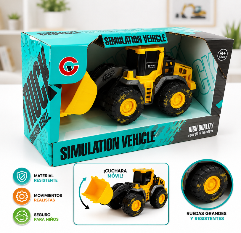 TRACTOR DE CONSTRUCCION EXCAVADORA CON LUCES Y SONIDOS - 1