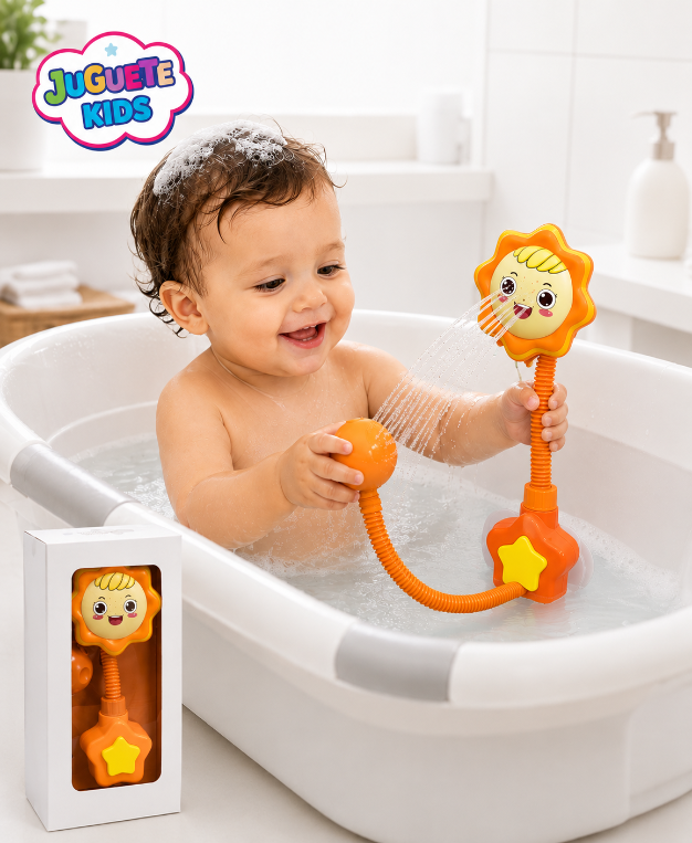 SET DE DUCHA PARA BEBE EN FORMA DE MARGARITA - NARANJA - 1