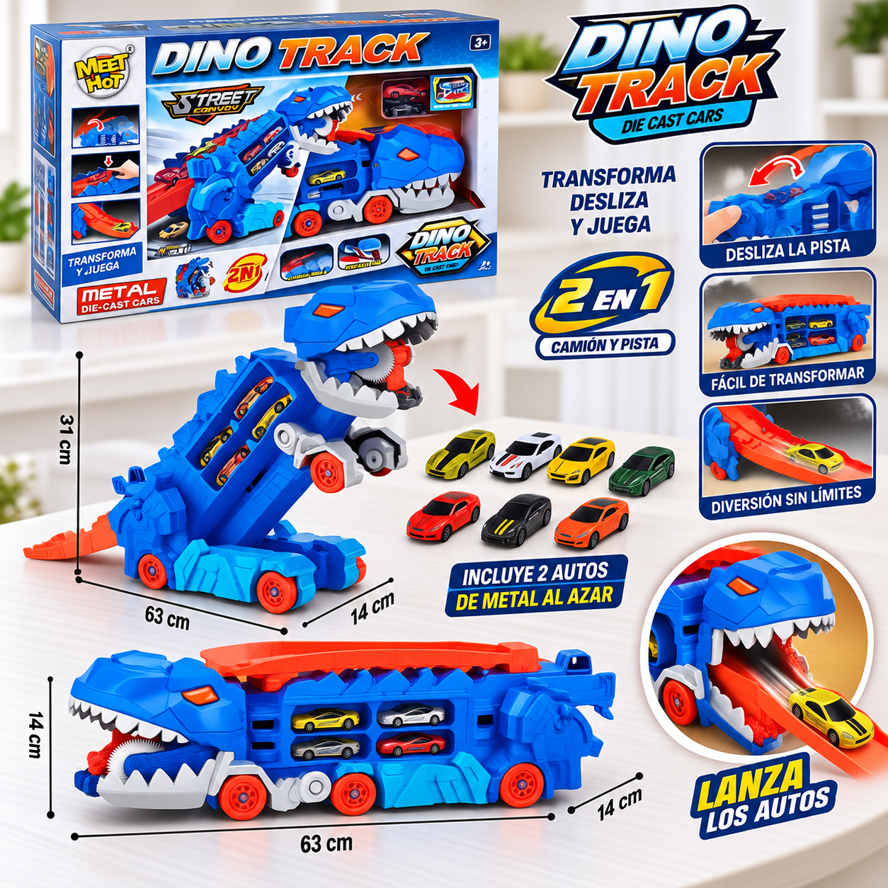 PISTA DE CARROS ESTILO DINOSAURIO - 2