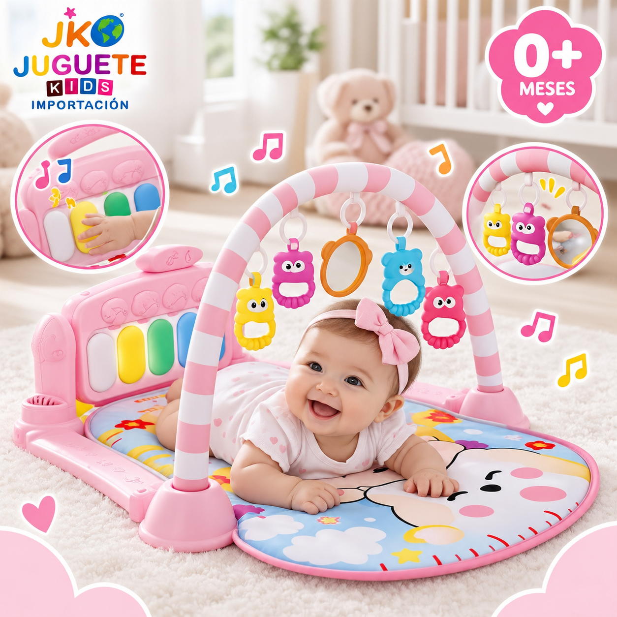 GIMNASIO PARA BEBE MUSICAL ROSADO - 1