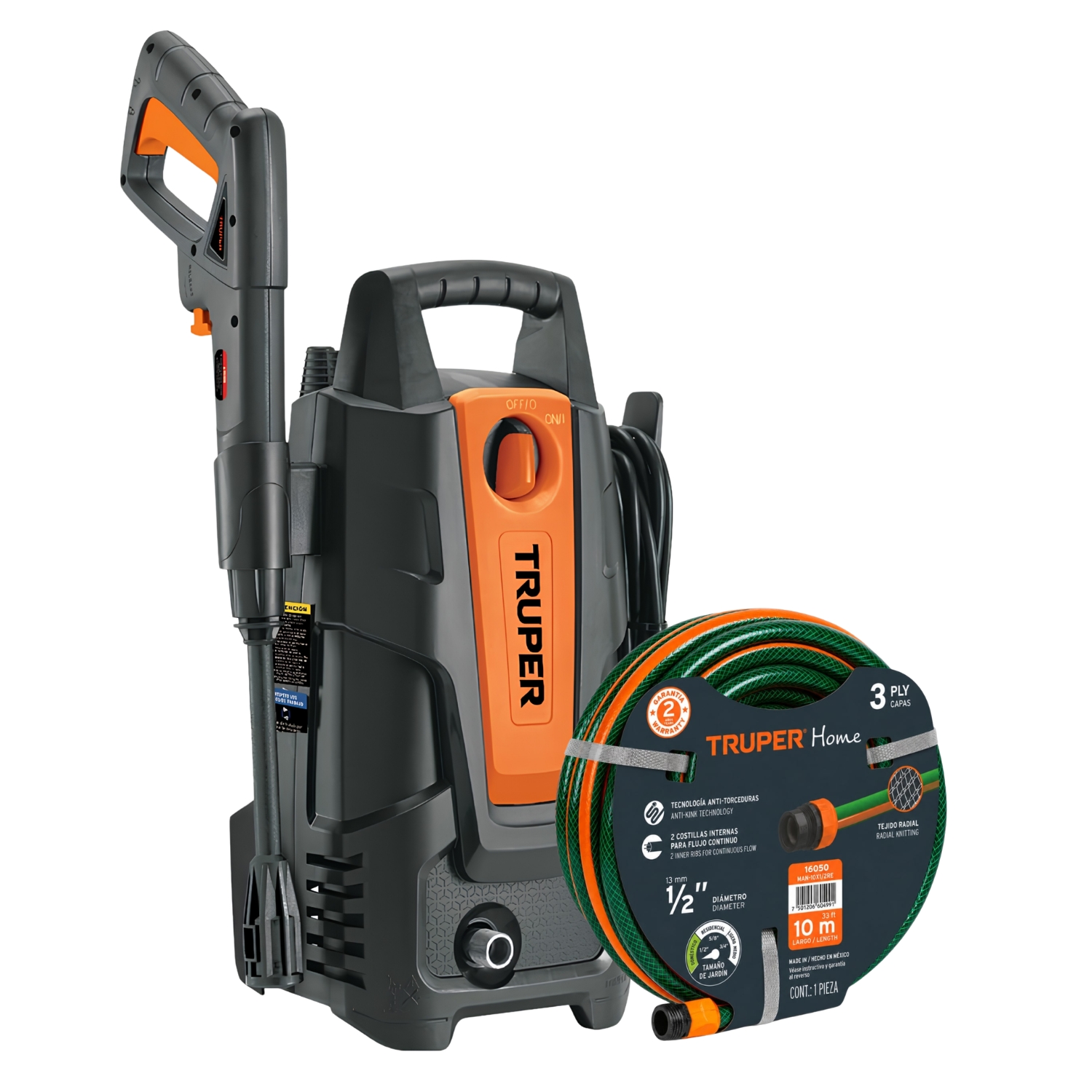 HIDROLAVADORA TRUPER PORTATIL 1500 PSI + MANGUERA 10M - 1