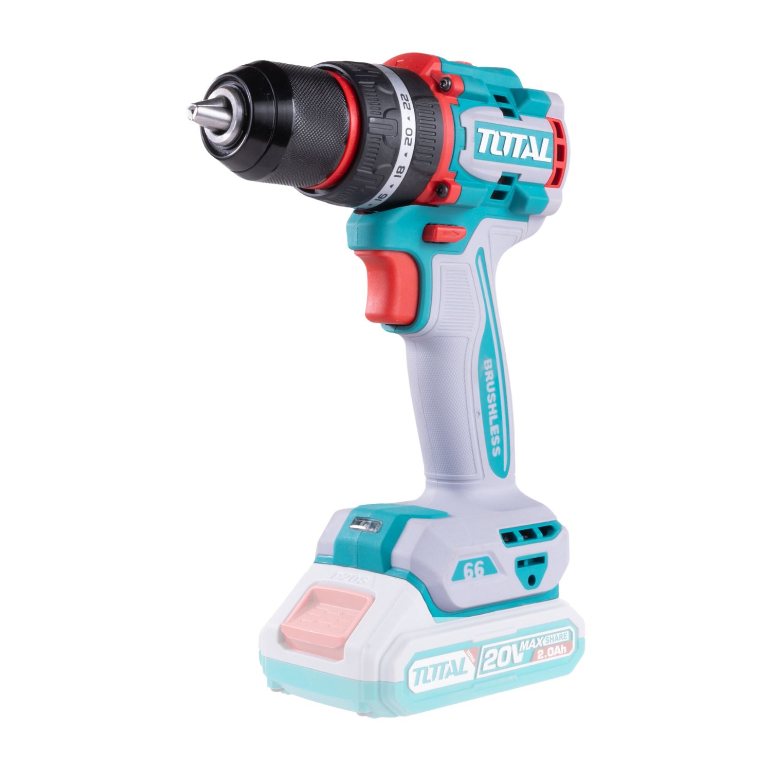 COMBO TALADRO PERCUTOR 66NM + LLAVE DE IMPACTO 400NM + ROTOMARTILLO 20V INALAMBRICO TOTAL - 5