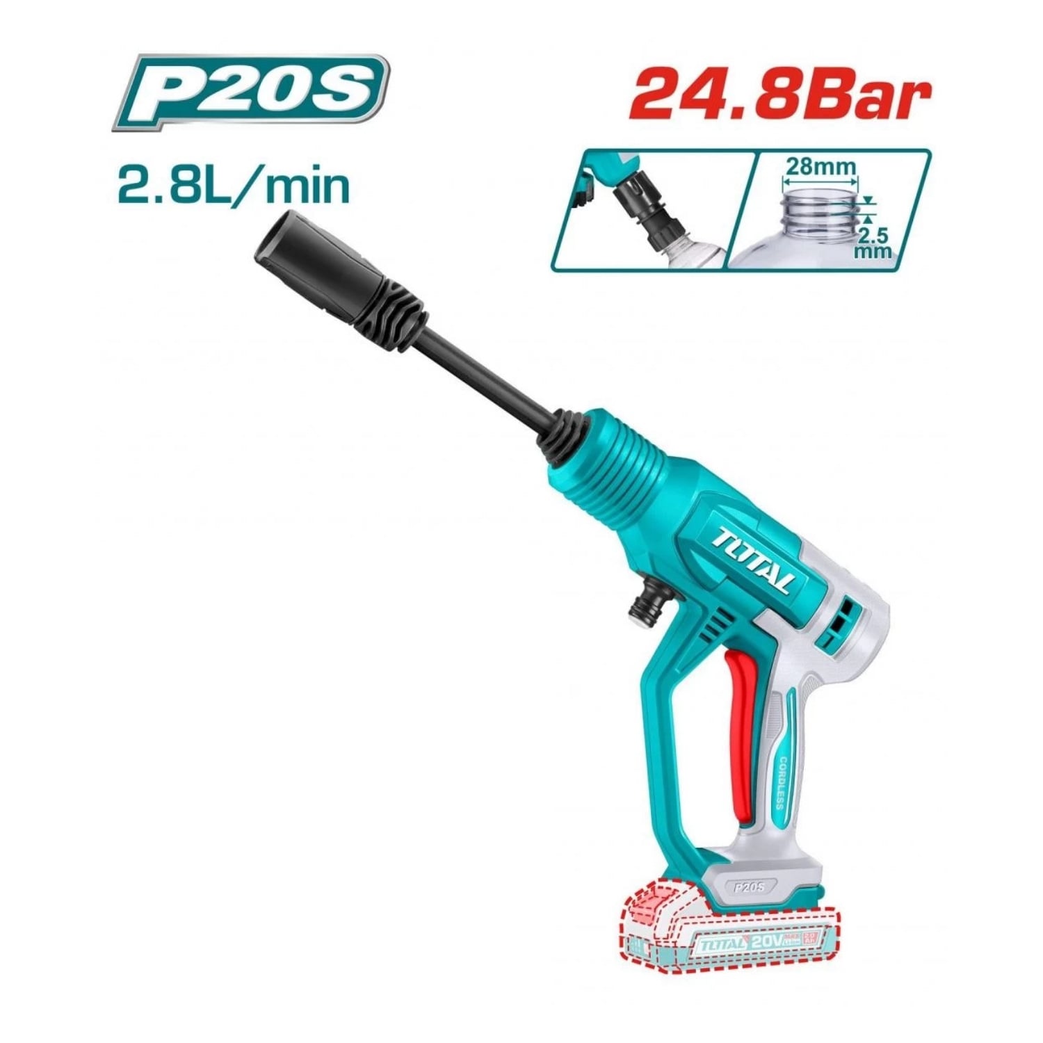 COMBO PISTOLA PARA PINTAR + HIDROLAVADORA + ASPIRADORA 20V TOTAL - 3