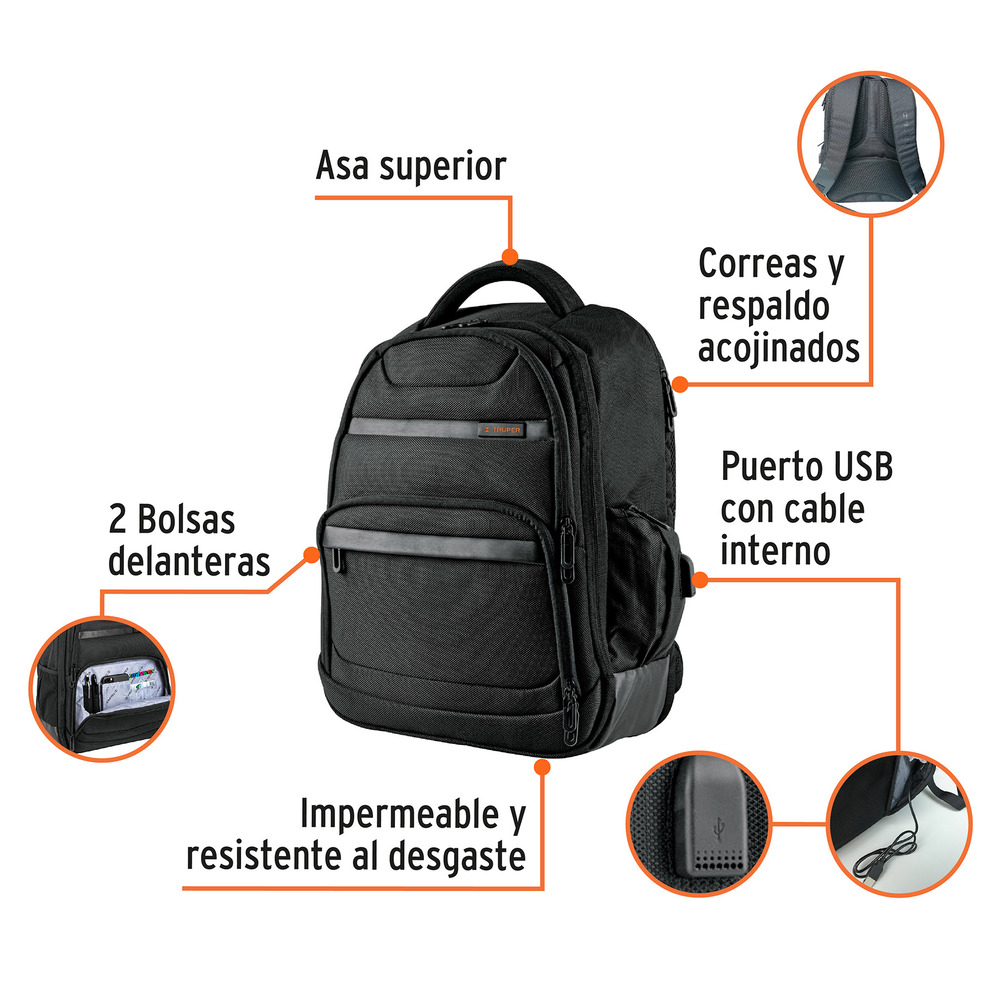COMBO TALADRO 600W + 100 BROCAS Y PUNTAS + MOCHILA TRUPER - 10