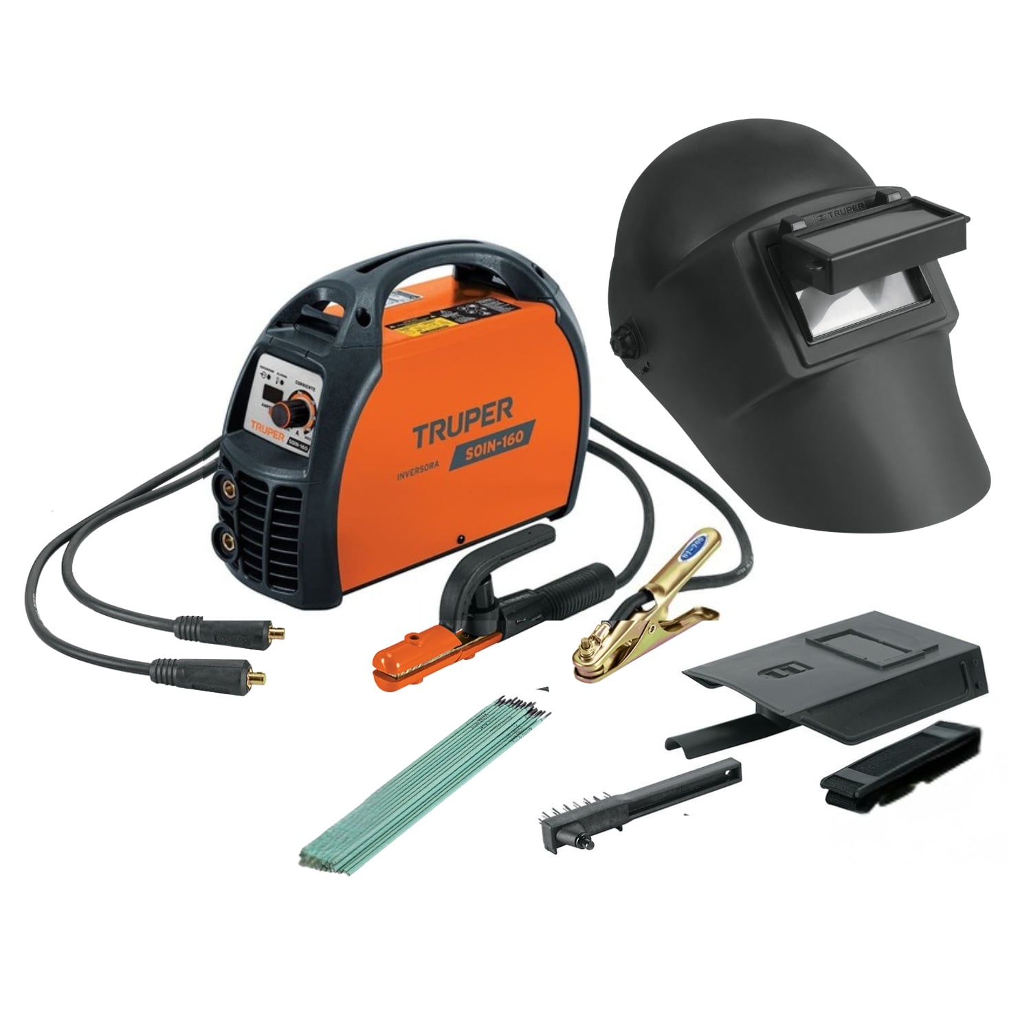 COMBO SOLDADORA INVERSORA 160 A + MASCARA DE SOLDAR TRUPER - 1