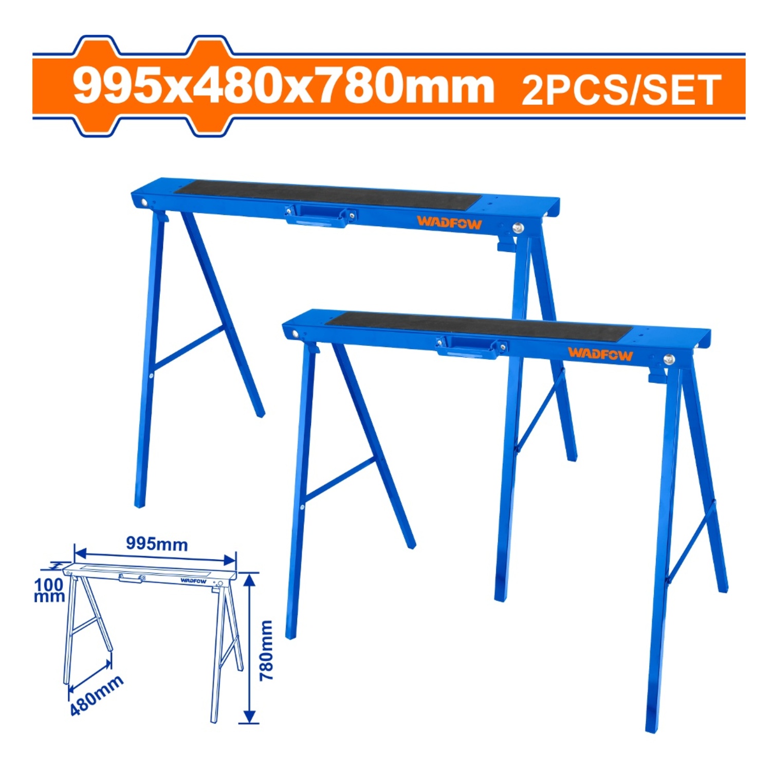 SET CABALLETE SOPORTA 100KG 2PCS WADFOW - 2