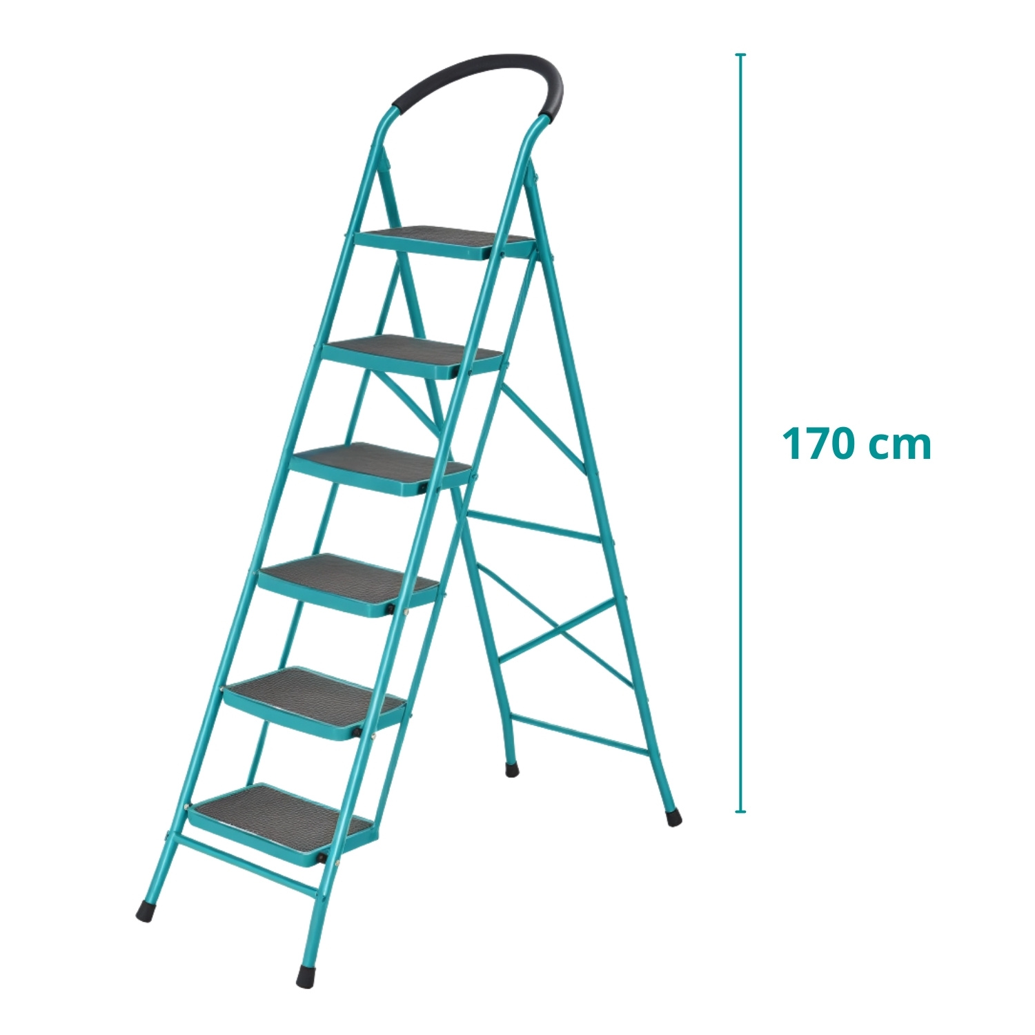 ESCALERA TUBULAR DE ACERO 6 PELDAÑOS SOPORTA 150KG TOTAL - 3