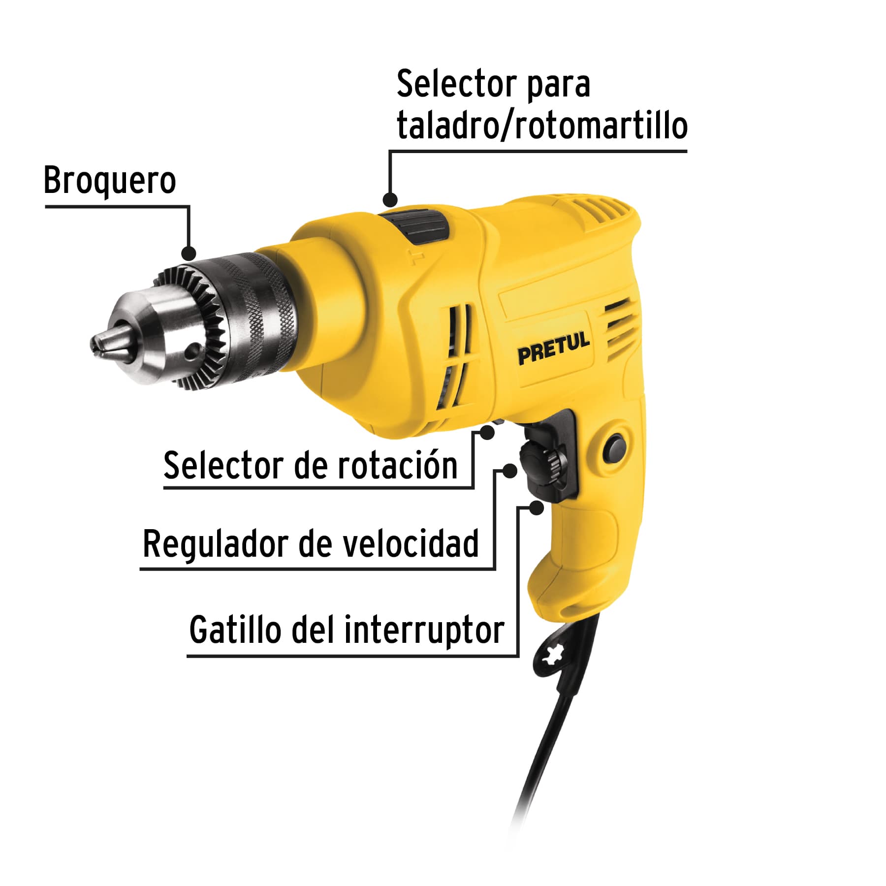 Taladro Percutor 1/2" 550W + Amoladora 4 1/2" 700W Pretul 22360-26119 - 2