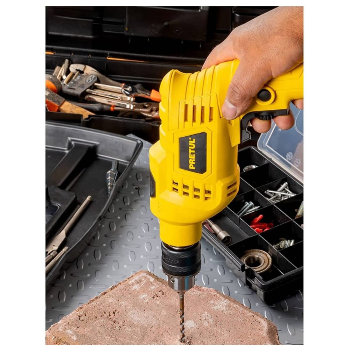 Taladro Percutor 1/2" 550W + Amoladora 4 1/2" 700W Pretul 22360-26119 - 4