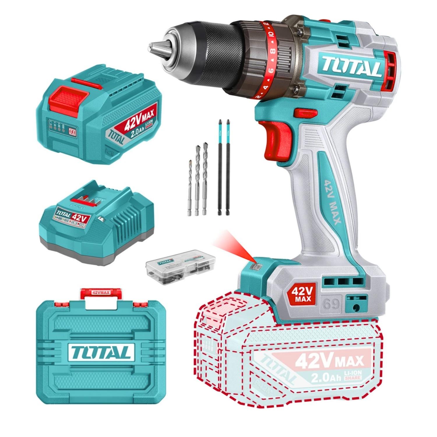 TALADRO PERCUTOR 69NM + 1 BATERÍA Y CARGADOR 42V TOTAL - 1