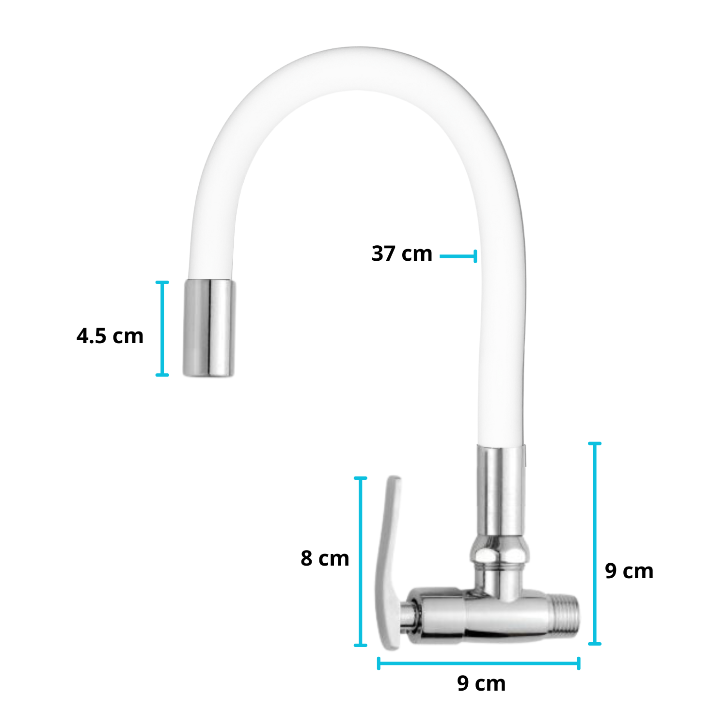 CAÑO DE LAVADERO FLEXIBLE PARA PARED CYA NEGRO GRIS BLANCO - 3