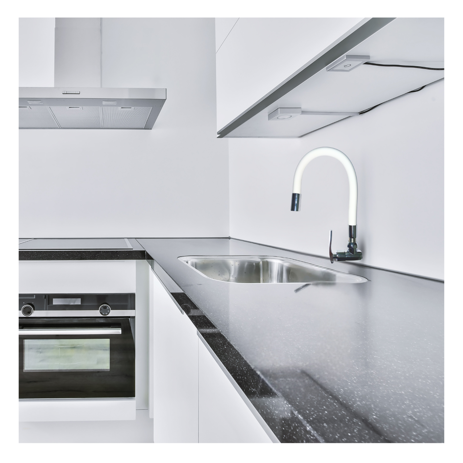 CAÑO DE LAVADERO FLEXIBLE PARA PARED CYA NEGRO GRIS BLANCO - 5