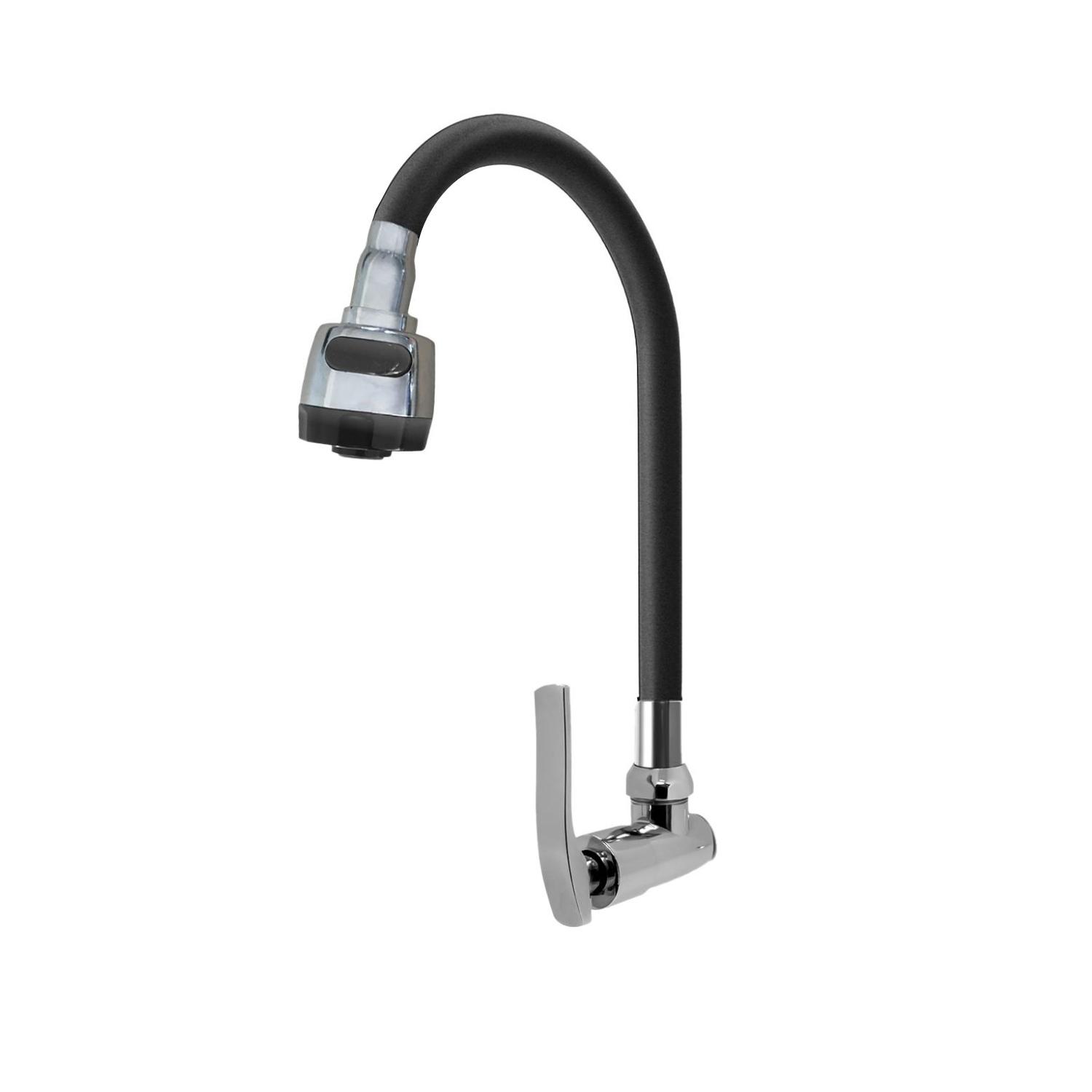 LLAVE CAÑO DE LAVADERO FLEXIBLE PARA PARED DOBLE CHORRO CYA - 1