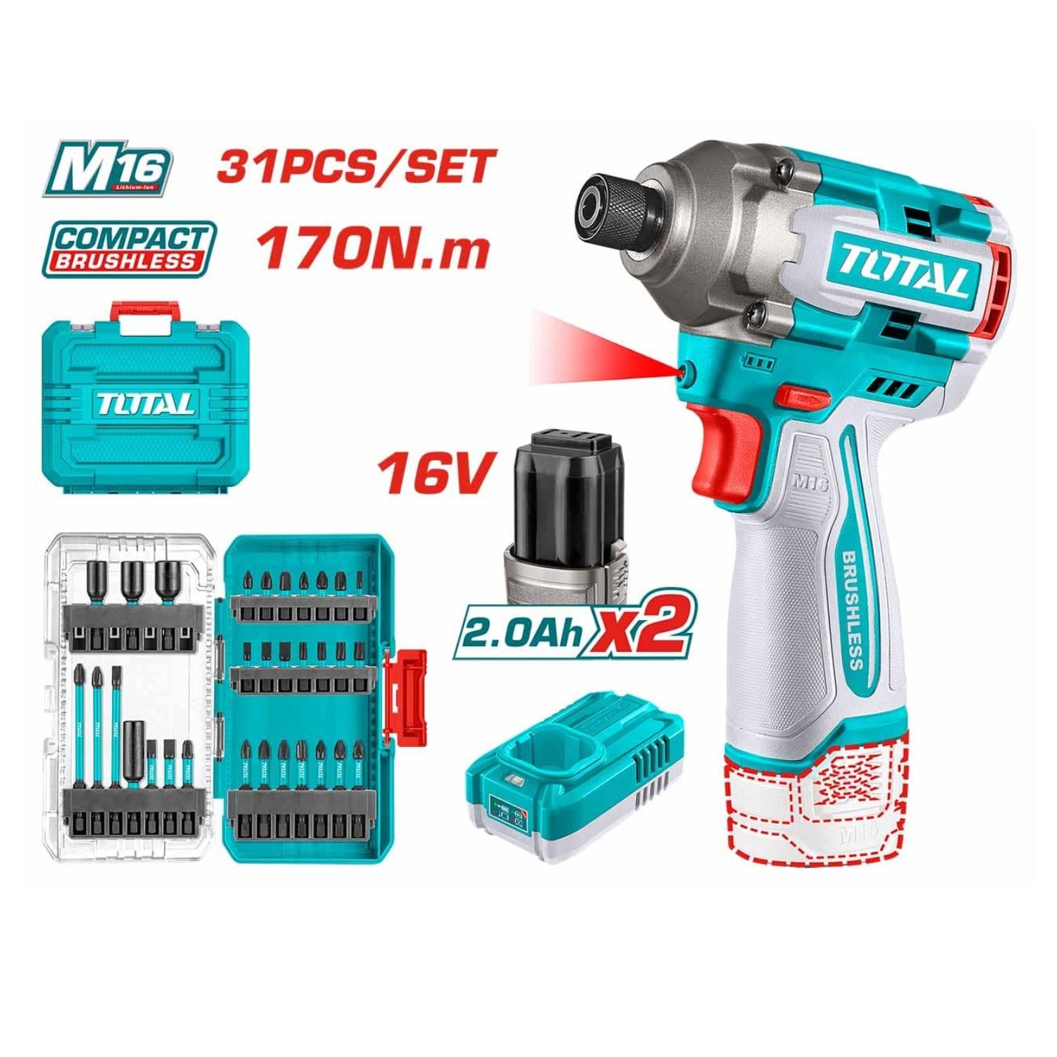 ATORNILLADOR DE IMPACTO 16V + PUNTERAS DE ALTO IMPACTO TOTAL - 2