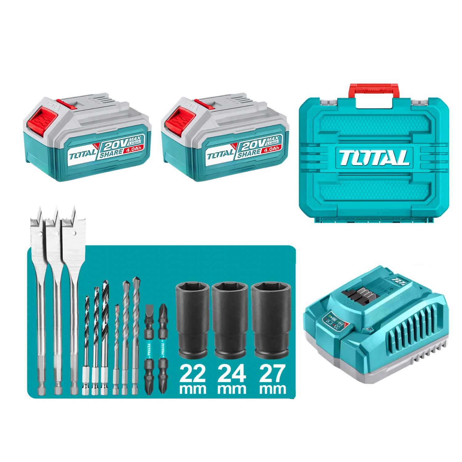 TALADRO PERCUTOR 96NM + LLAVE DE IMPACTO 850NM 20V TOTAL - 3