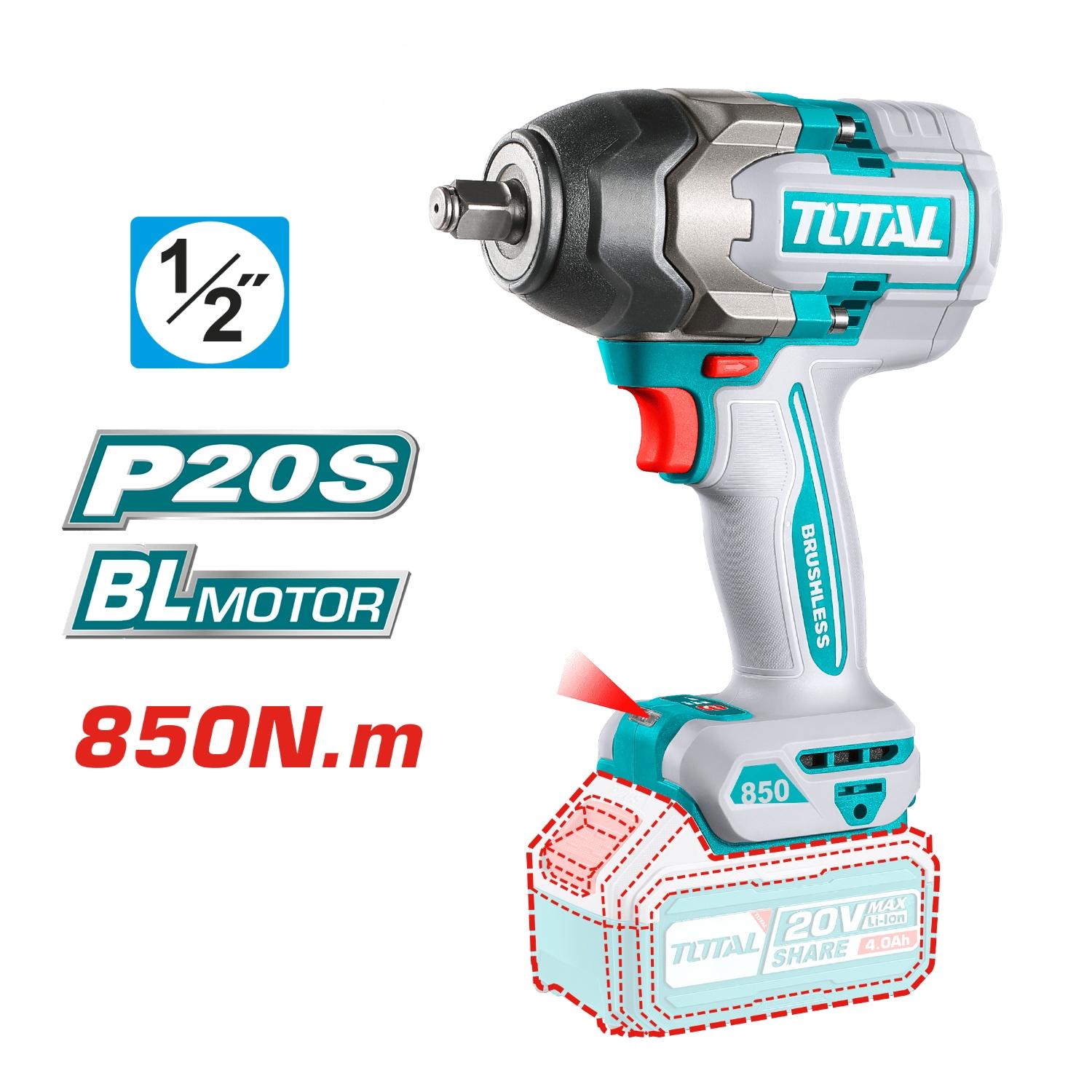 TALADRO PERCUTOR 96NM + LLAVE DE IMPACTO 850NM 20V TOTAL - 5