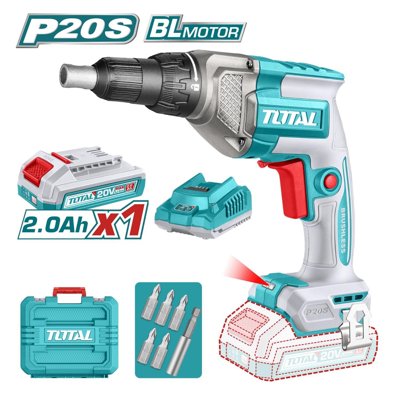 ATORNILLADOR PARA DRYWALL 1/4' 30NM + BATERIAS 20V TOTAL - 4
