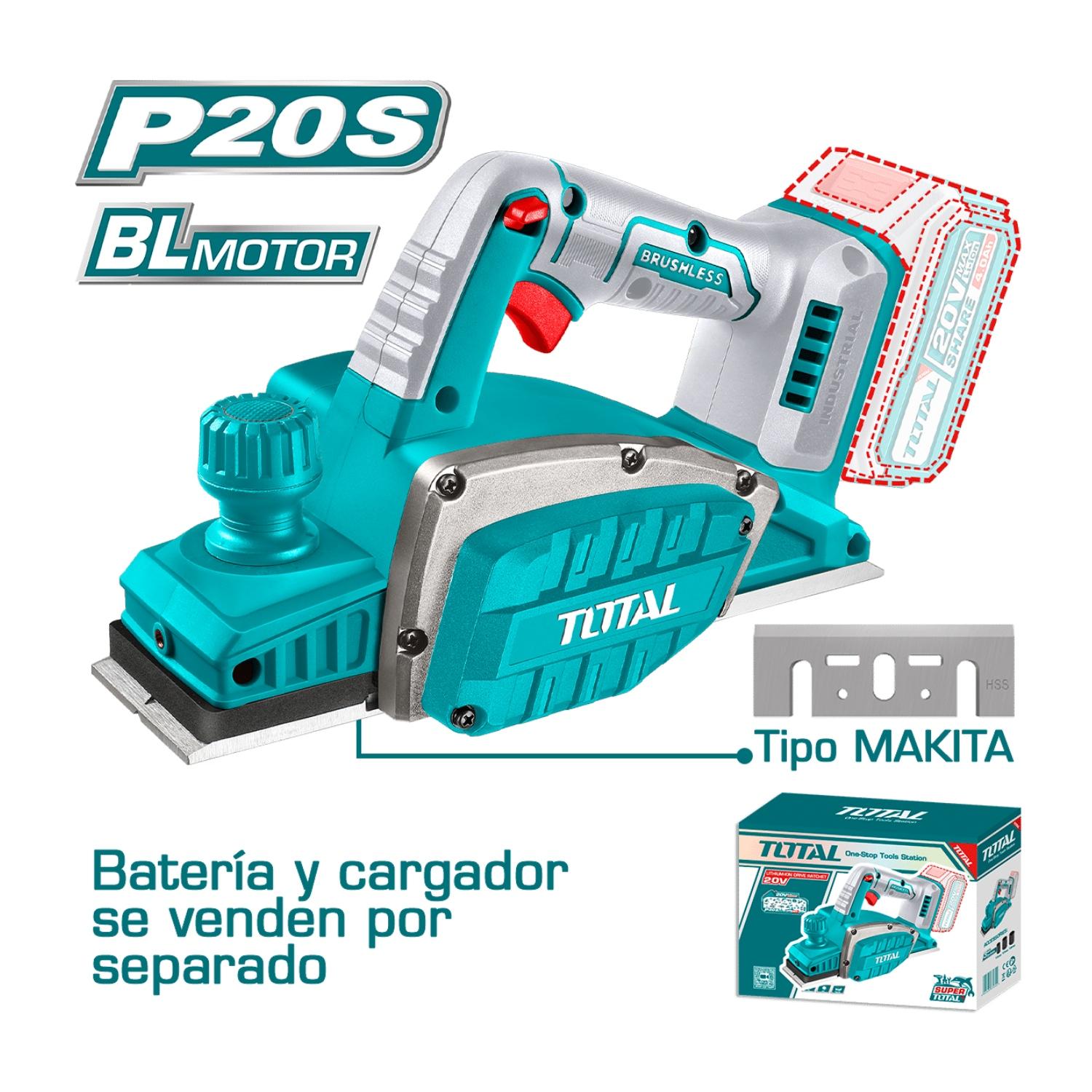 CEPILLADORA INALAMBRICA 140000RPM 82X2MM 20V TOTAL - 2