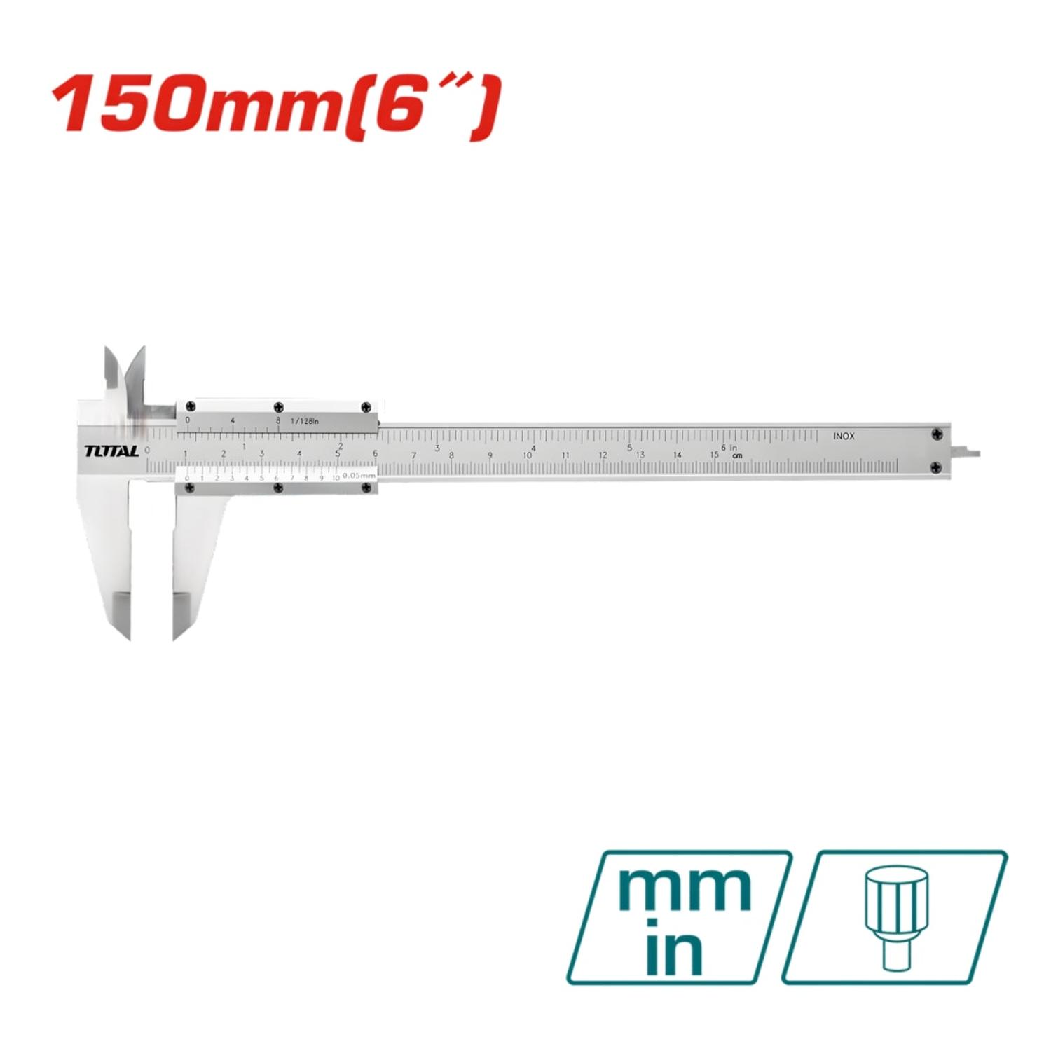 CALIBRADOR VERNIER 6'' 150MM CON ESTUCHE TOTAL - 2